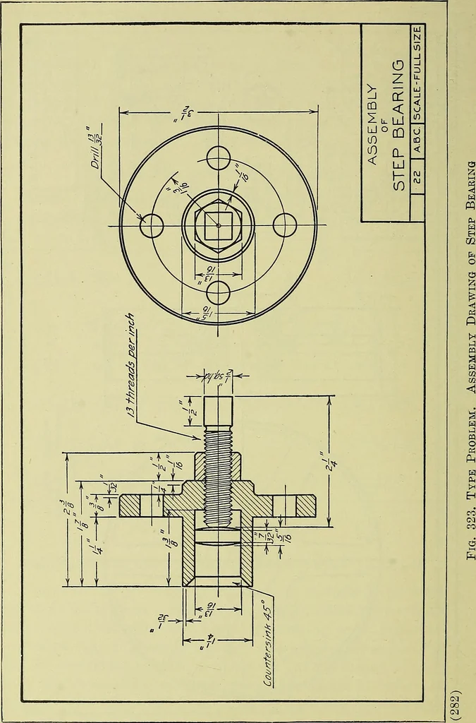 An illustration from Mechanical drawing for secondary schools, 1916, leaf 287