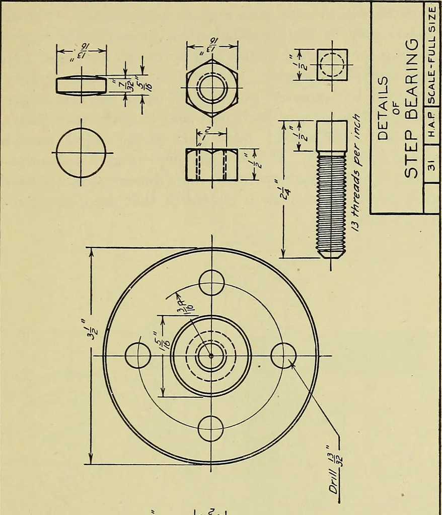 An illustration from Mechanical drawing for secondary schools, 1916, leaf 288
