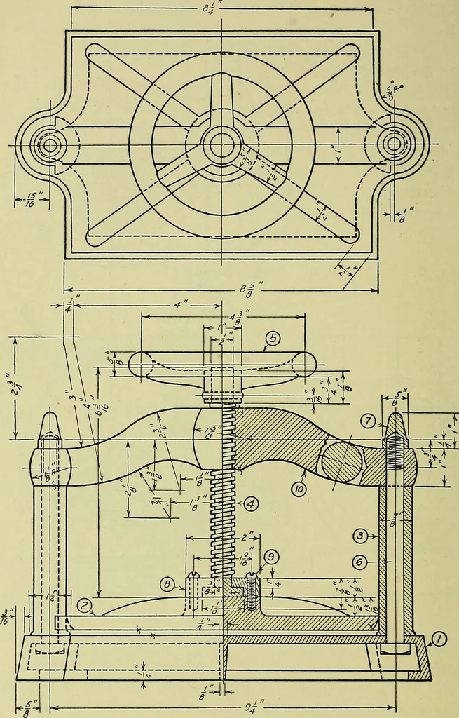An illustration from Mechanical drawing for secondary schools, 1916, leaf 291