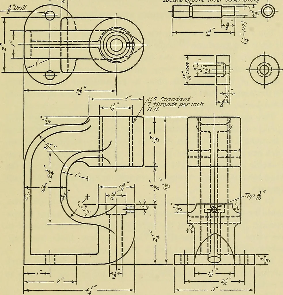 An illustration from Mechanical drawing for secondary schools, 1916, leaf 296