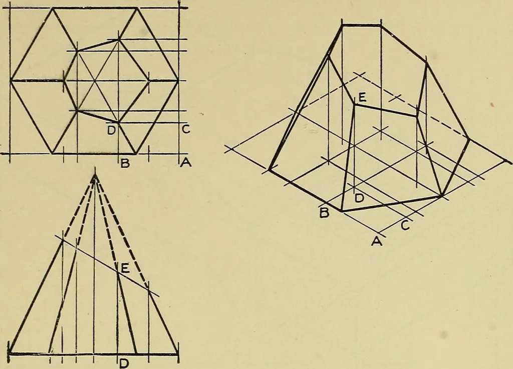 An illustration from Mechanical drawing for secondary schools, 1916, leaf 312