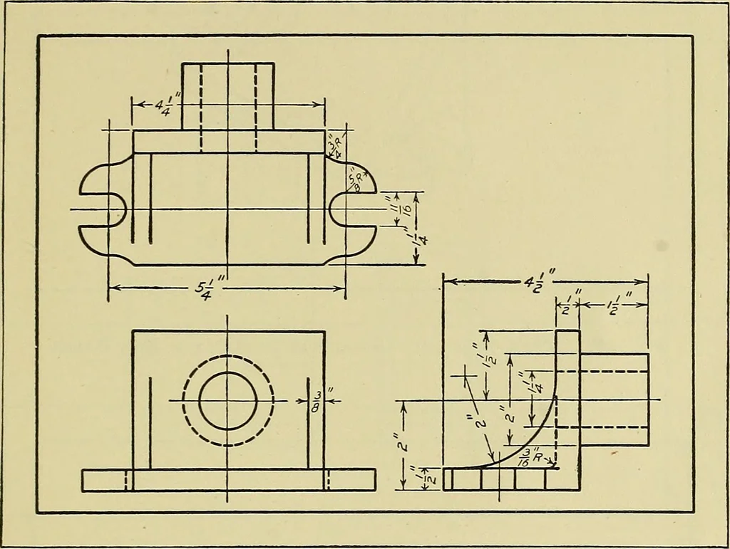 An illustration from Mechanical drawing for secondary schools, 1916, leaf 316