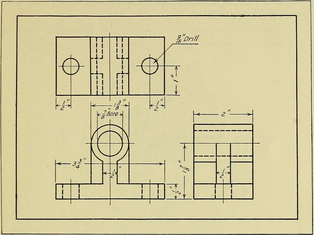 An illustration from Mechanical drawing for secondary schools, 1916, leaf 320