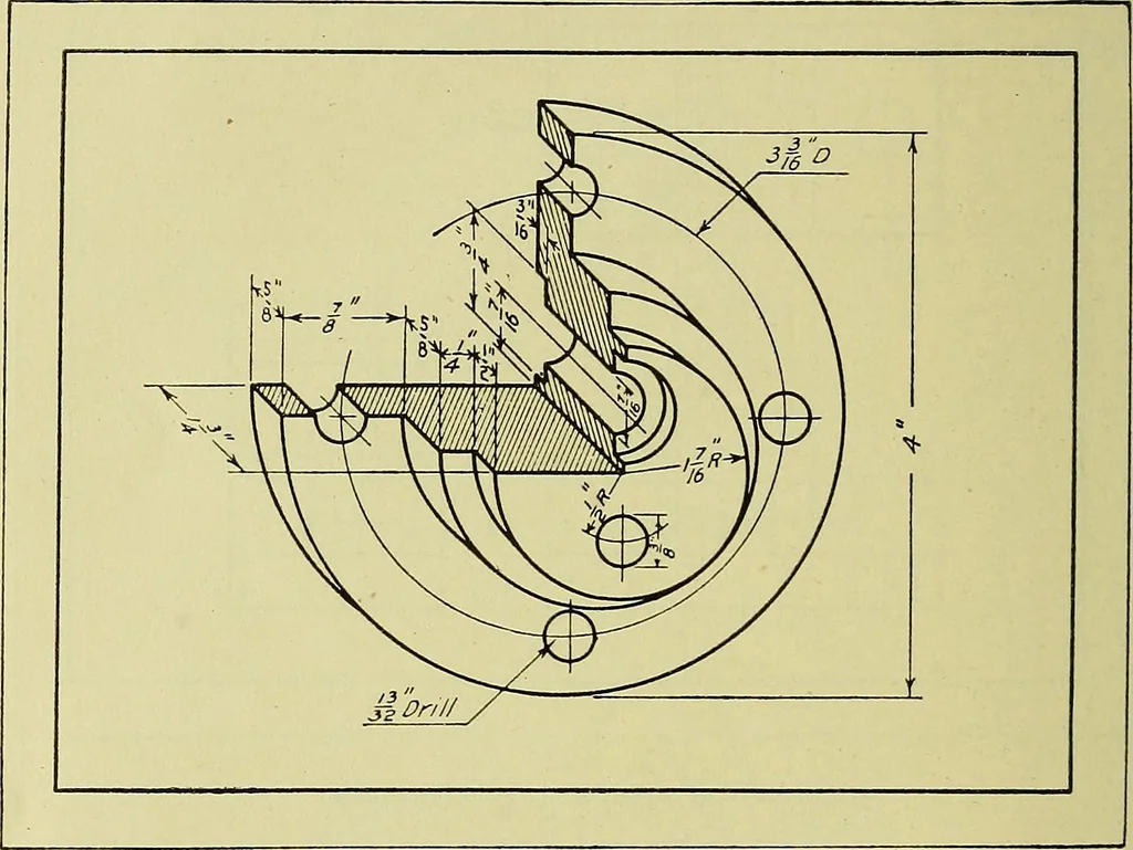 An illustration from Mechanical drawing for secondary schools, 1916, leaf 321