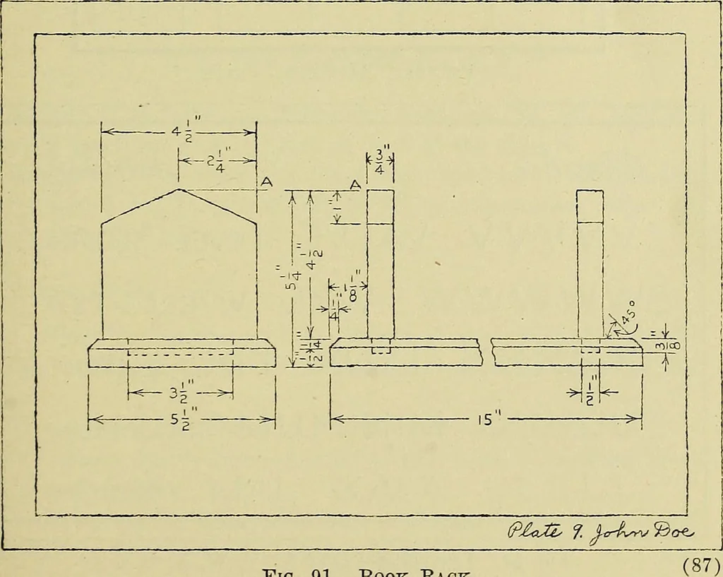 An illustration from Mechanical drawing for secondary schools, 1916, leaf 92