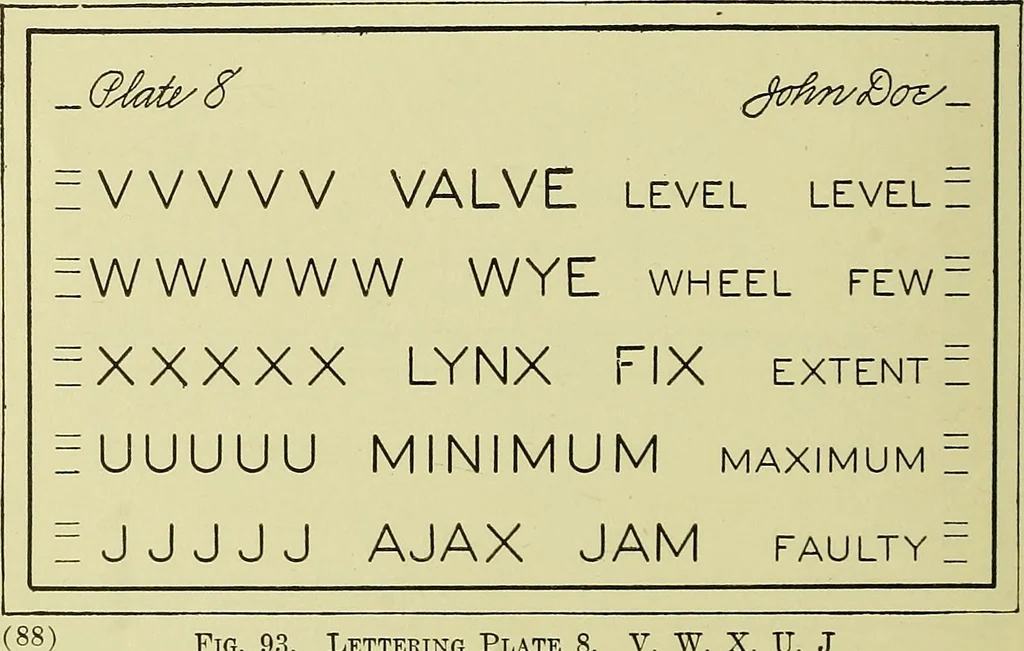 An illustration from Mechanical drawing for secondary schools, 1916, leaf 93