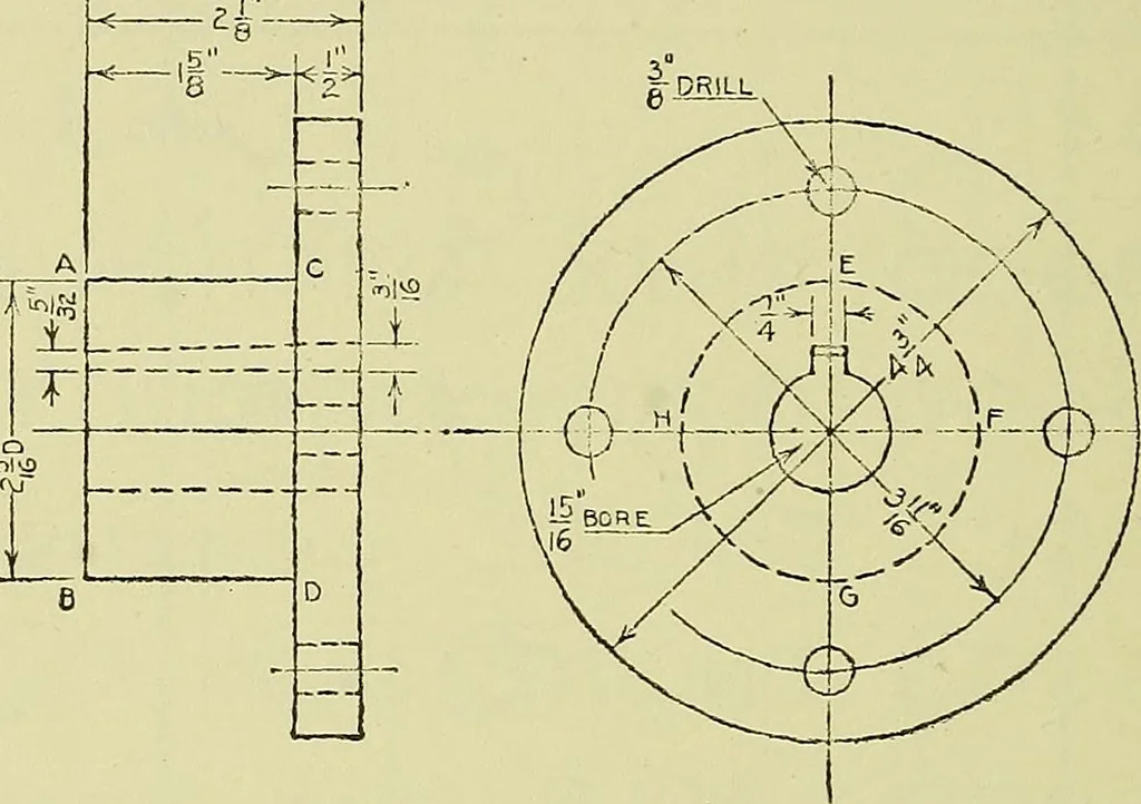 An illustration from Mechanical drawing for secondary schools, 1916, leaf 97