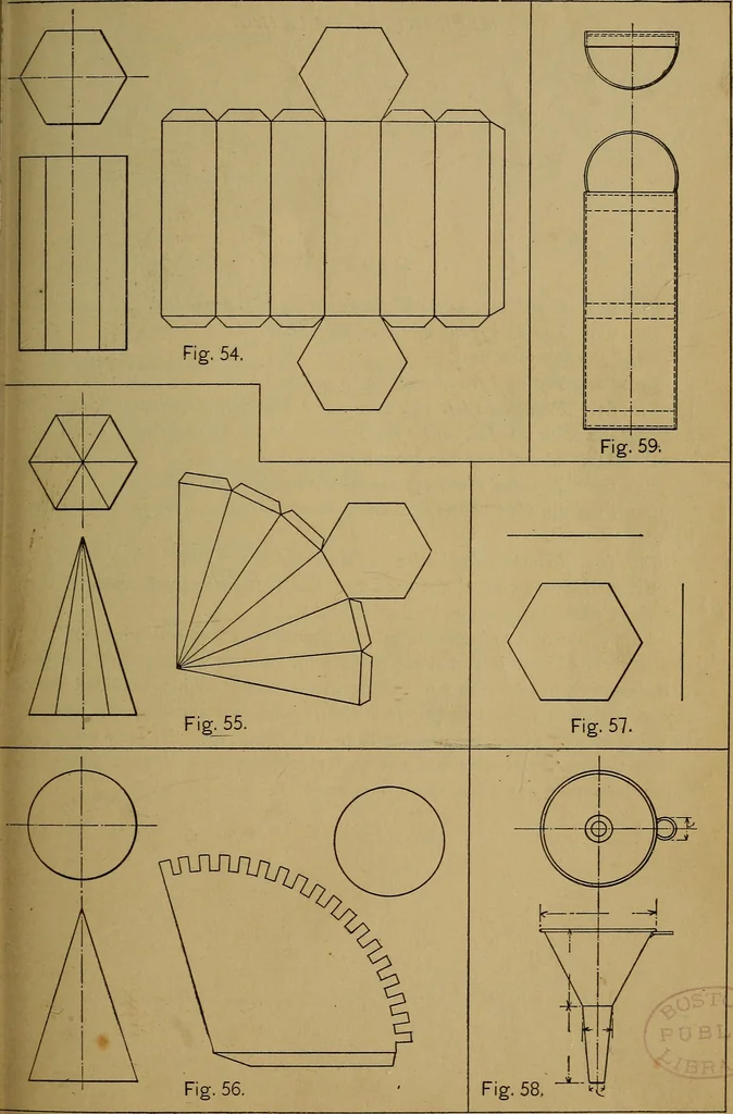 An illustration from Mechanical drawing : a manual for teachers and students, 1902, leaf 126
