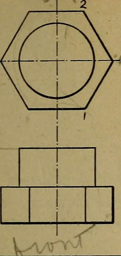 An illustration from Mechanical drawing : a manual for teachers and students, 1902, leaf 134