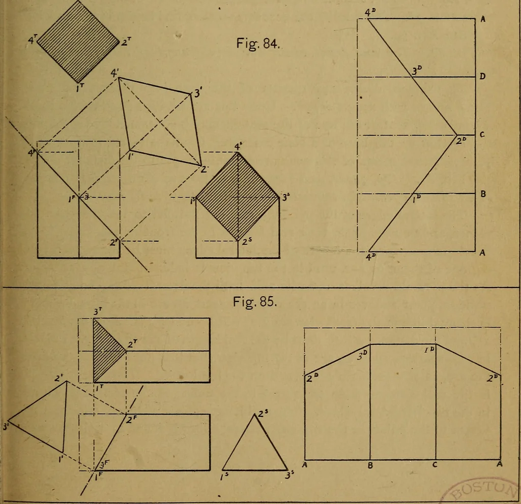 An illustration from Mechanical drawing : a manual for teachers and students, 1902, leaf 136