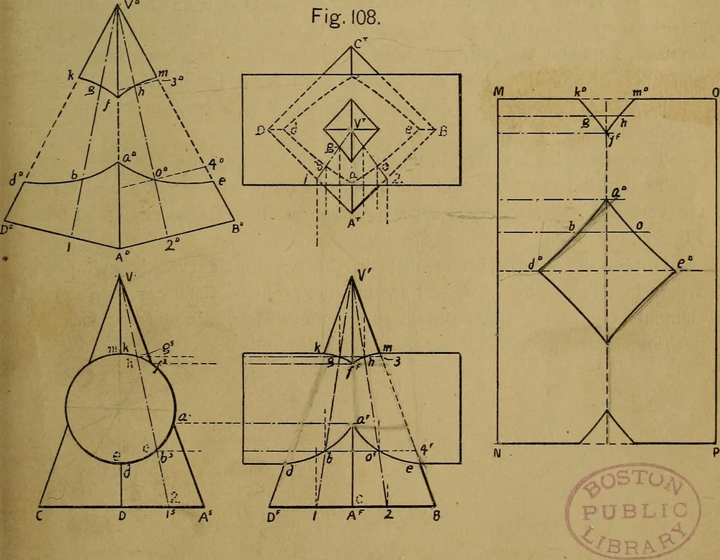 An illustration from Mechanical drawing : a manual for teachers and students, 1902, leaf 160