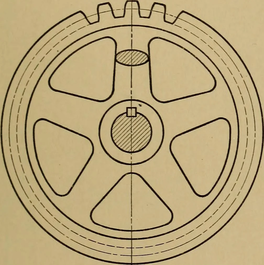 An illustration from Mechanical drawing; a treatise on the drawing of mechanical and machine details, 1920, leaf 114