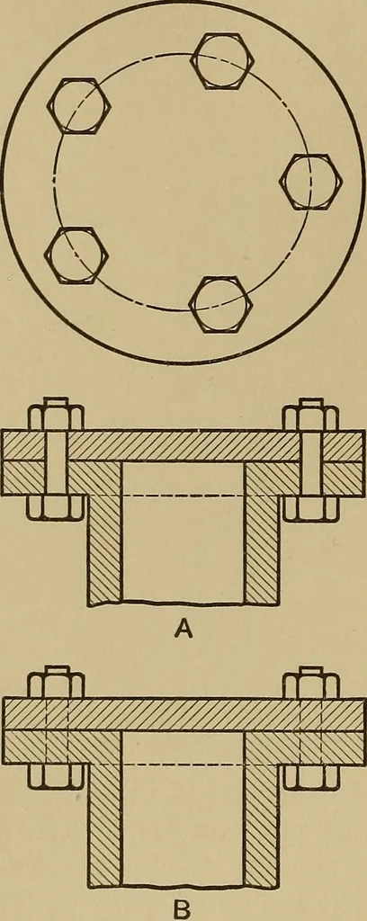 An illustration from Mechanical drawing; a treatise on the drawing of mechanical and machine details, 1920, leaf 115