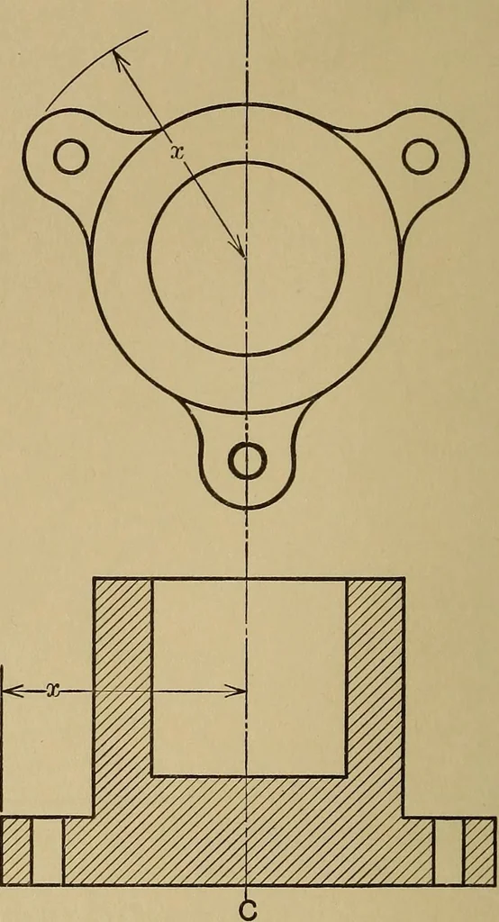 An illustration from Mechanical drawing; a treatise on the drawing of mechanical and machine details, 1920, leaf 115