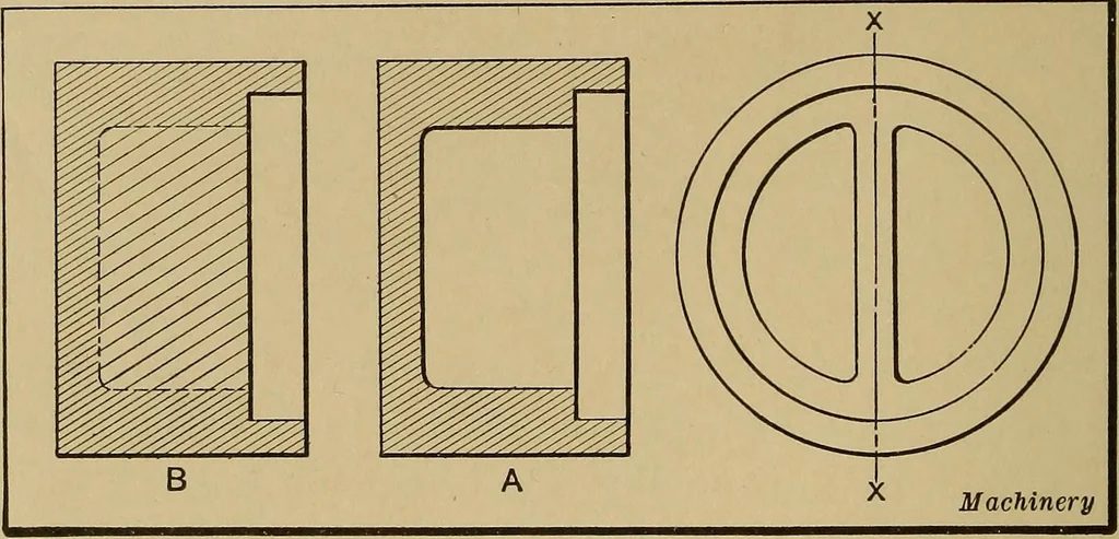 An illustration from Mechanical drawing; a treatise on the drawing of mechanical and machine details, 1920, leaf 119
