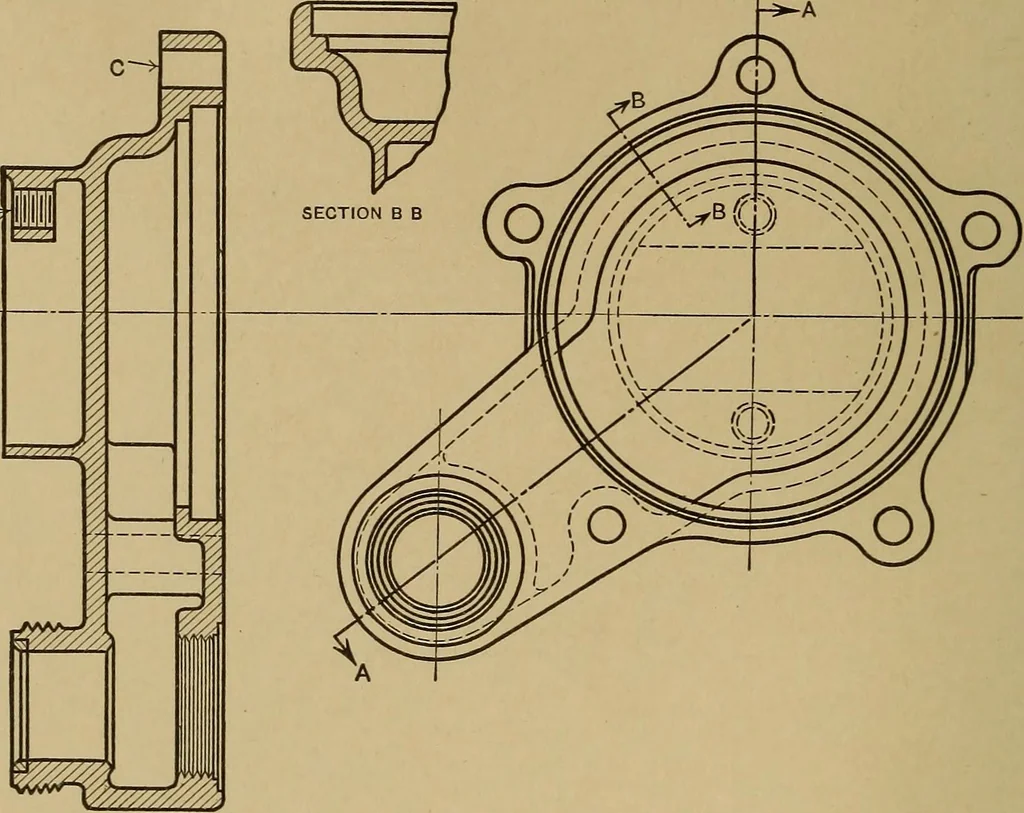 An illustration from Mechanical drawing; a treatise on the drawing of mechanical and machine details, 1920, leaf 131