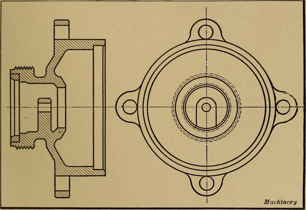 An illustration from Mechanical drawing; a treatise on the drawing of mechanical and machine details, 1920, leaf 136