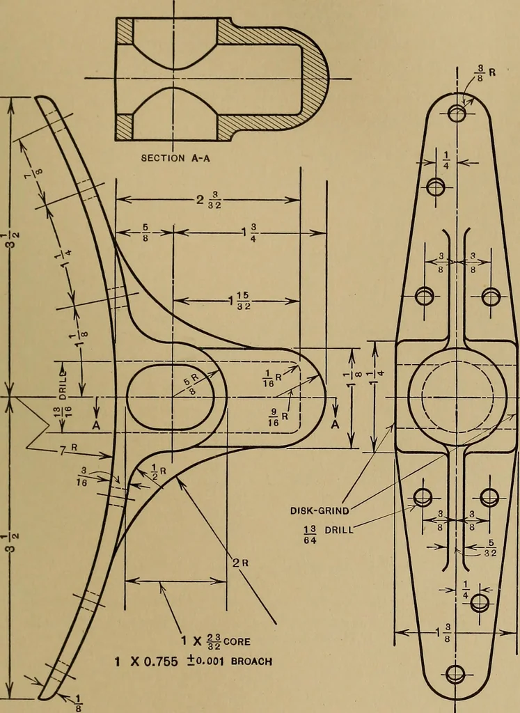 An illustration from Mechanical drawing; a treatise on the drawing of mechanical and machine details, 1920, leaf 138