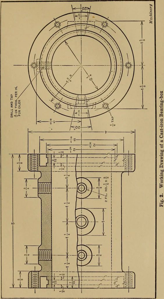 An illustration from Mechanical drawing; a treatise on the drawing of mechanical and machine details, 1920, leaf 146