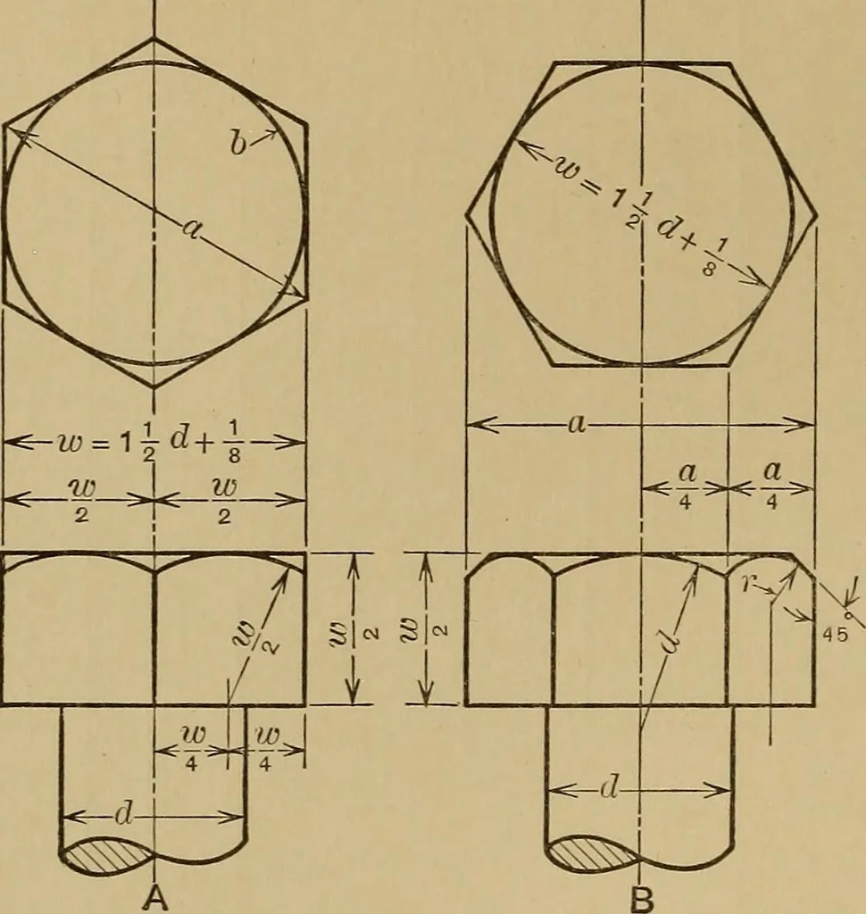 An illustration from Mechanical drawing; a treatise on the drawing of mechanical and machine details, 1920, leaf 227