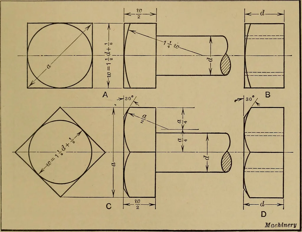 An illustration from Mechanical drawing; a treatise on the drawing of mechanical and machine details, 1920, leaf 228