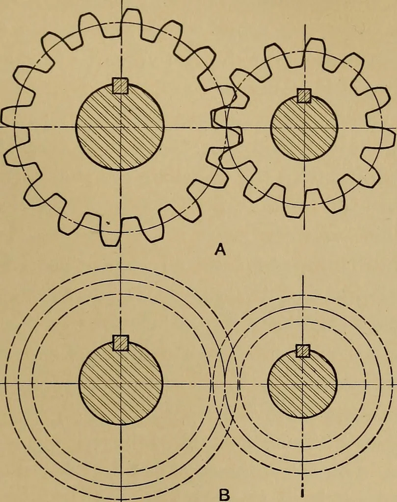 An illustration from Mechanical drawing; a treatise on the drawing of mechanical and machine details, 1920, leaf 238