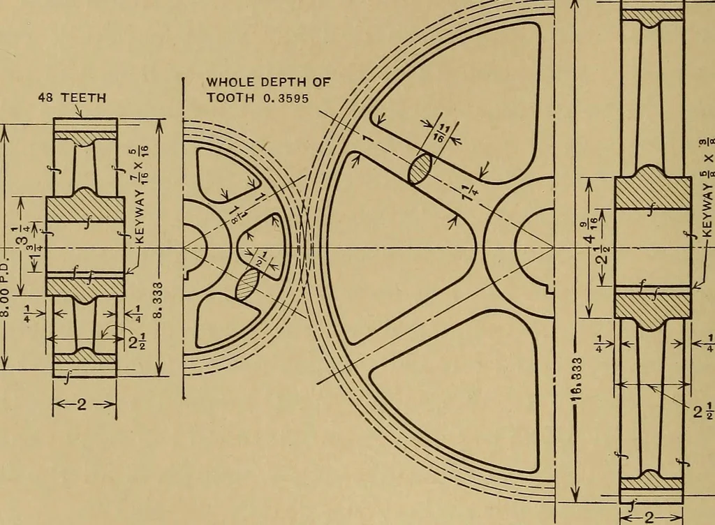 An illustration from Mechanical drawing; a treatise on the drawing of mechanical and machine details, 1920, leaf 241