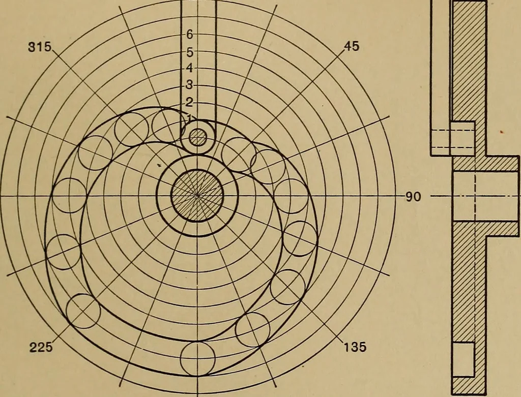 An illustration from Mechanical drawing; a treatise on the drawing of mechanical and machine details, 1920, leaf 256