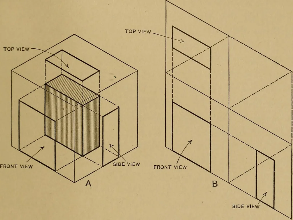 An illustration from Mechanical drawing; a treatise on the drawing of mechanical and machine details, 1920, leaf 26