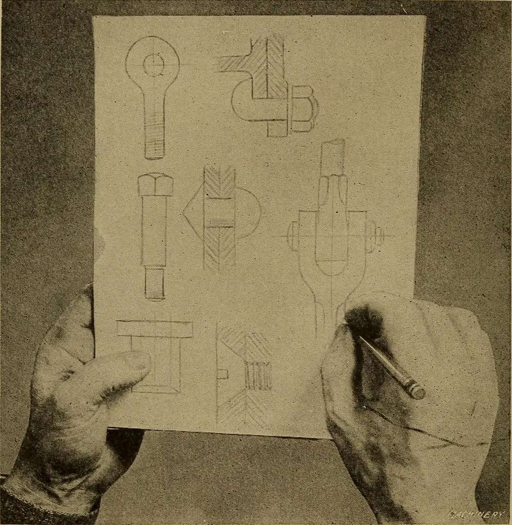 An illustration from Mechanical drawing; a treatise on the drawing of mechanical and machine details, 1920, leaf 331