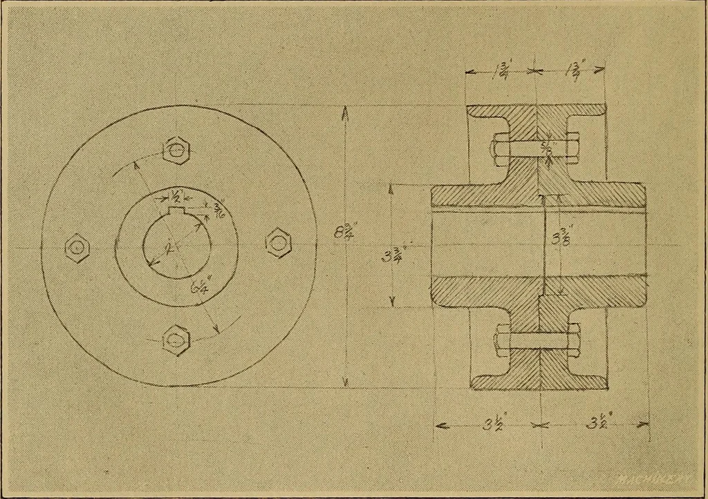An illustration from Mechanical drawing; a treatise on the drawing of mechanical and machine details, 1920, leaf 337