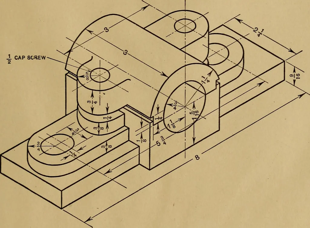 An illustration from Mechanical drawing; a treatise on the drawing of mechanical and machine details, 1920, leaf 348