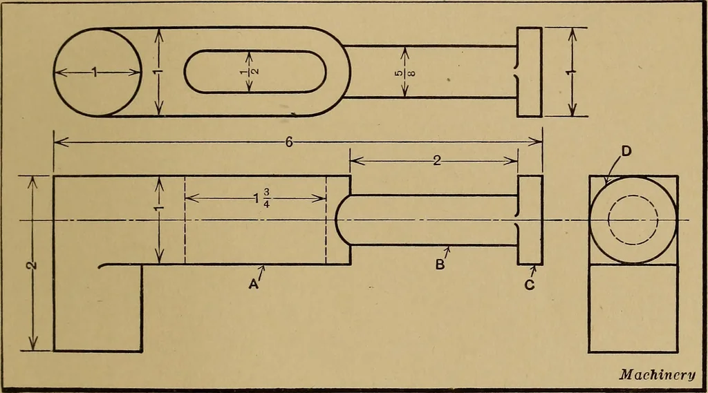 An illustration from Mechanical drawing; a treatise on the drawing of mechanical and machine details, 1920, leaf 36