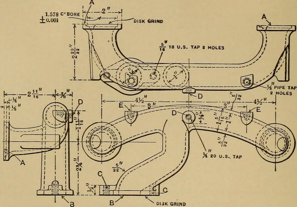 An illustration from Mechanical drawing; a treatise on the drawing of mechanical and machine details, 1920, leaf 37