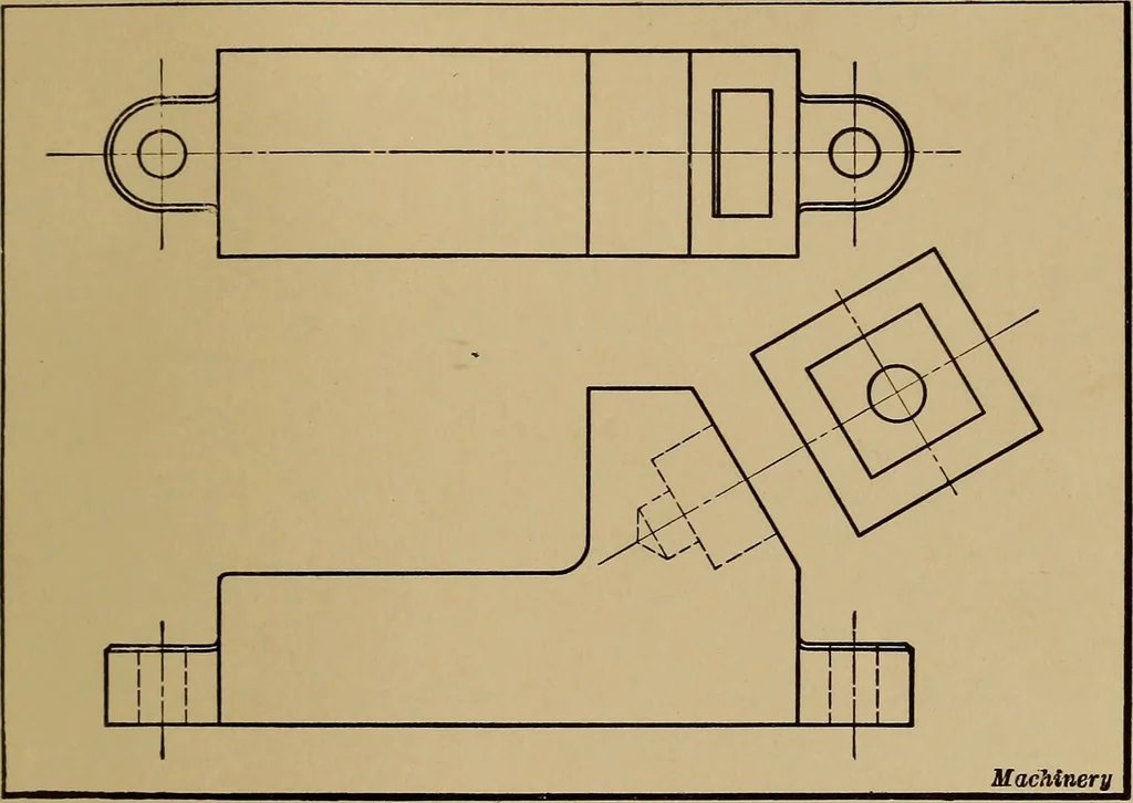 An illustration from Mechanical drawing; a treatise on the drawing of mechanical and machine details, 1920, leaf 38