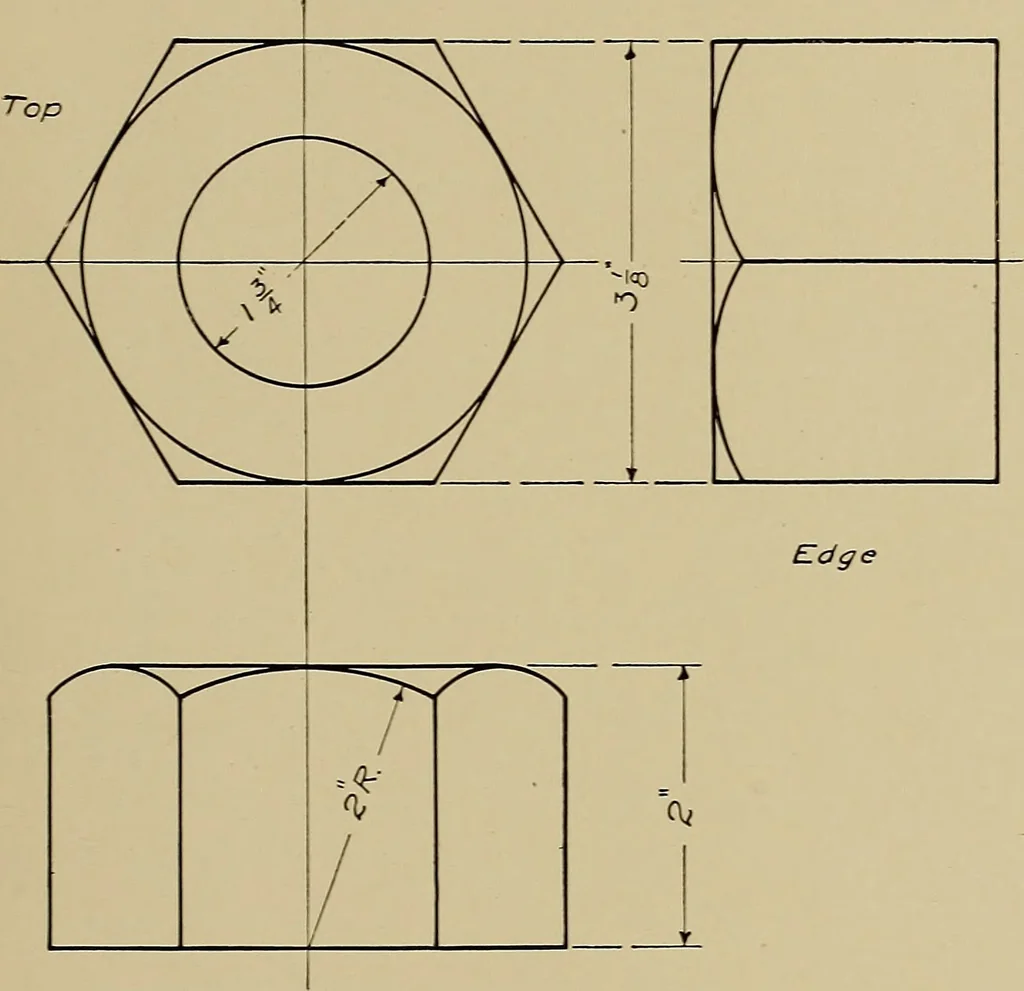 An illustration from Mechanical drawing for industrial and high schools, 1917, leaf 20