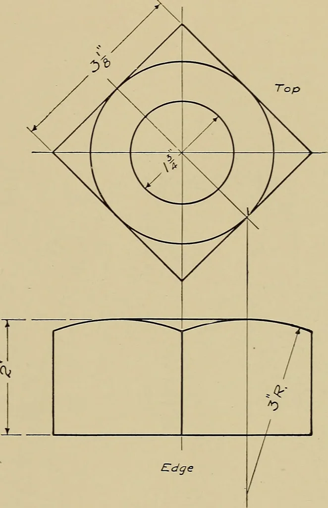 An illustration from Mechanical drawing for industrial and high schools, 1917, leaf 20