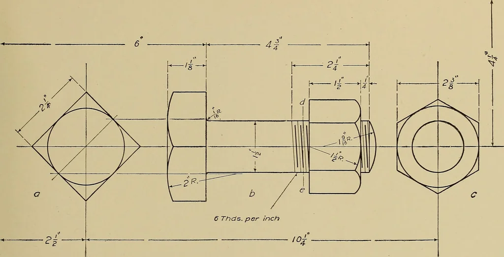 An illustration from Mechanical drawing for industrial and high schools, 1917, leaf 24