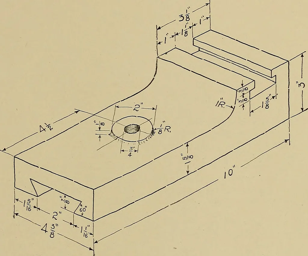 An illustration from Mechanical drawing for industrial and high schools, 1917, leaf 34