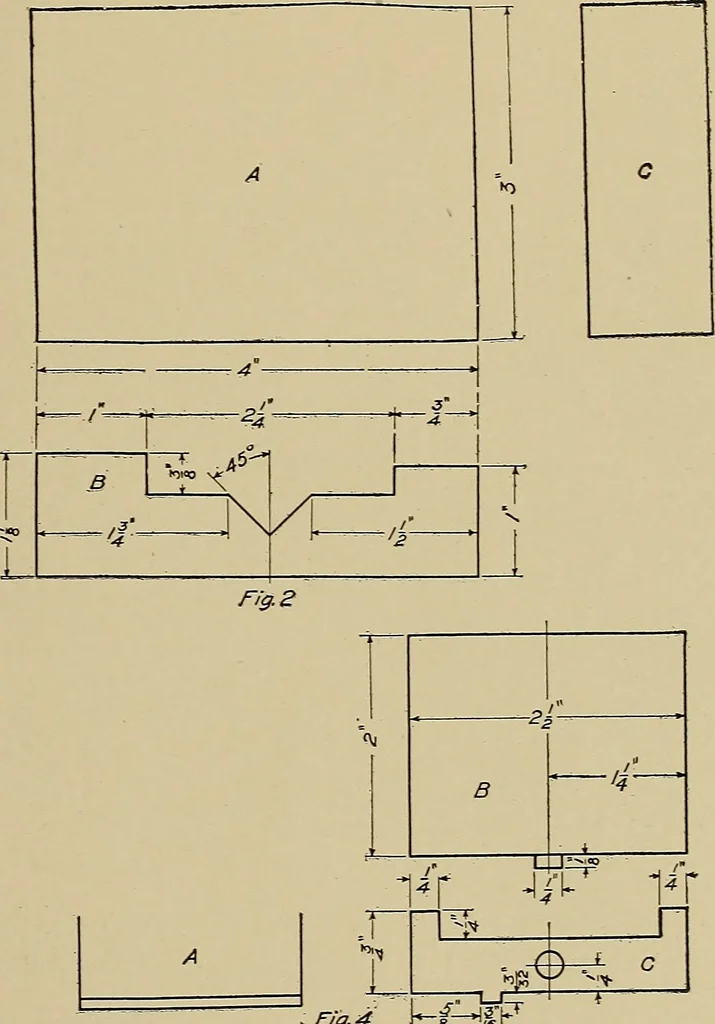 An illustration from Mechanical drawing for industrial and high schools, 1917, leaf 36