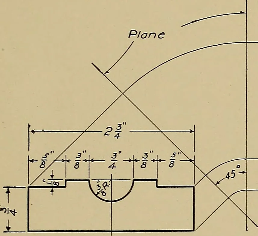 An illustration from Mechanical drawing for industrial and high schools, 1917, leaf 46
