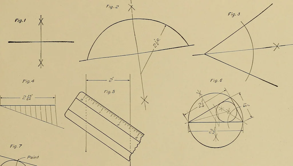 An illustration from Mechanical drawing for industrial and high schools, 1917, leaf 48
