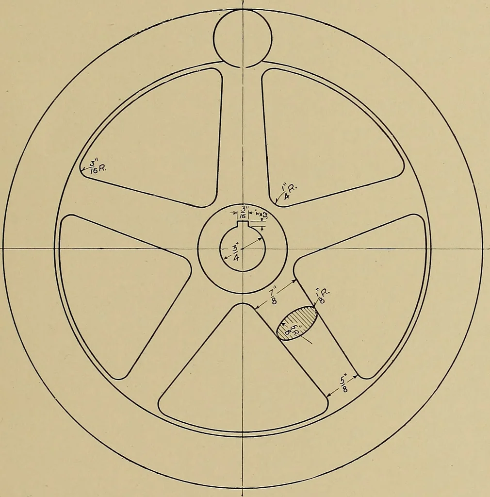 An illustration from Mechanical drawing for industrial and high schools, 1917, leaf 54