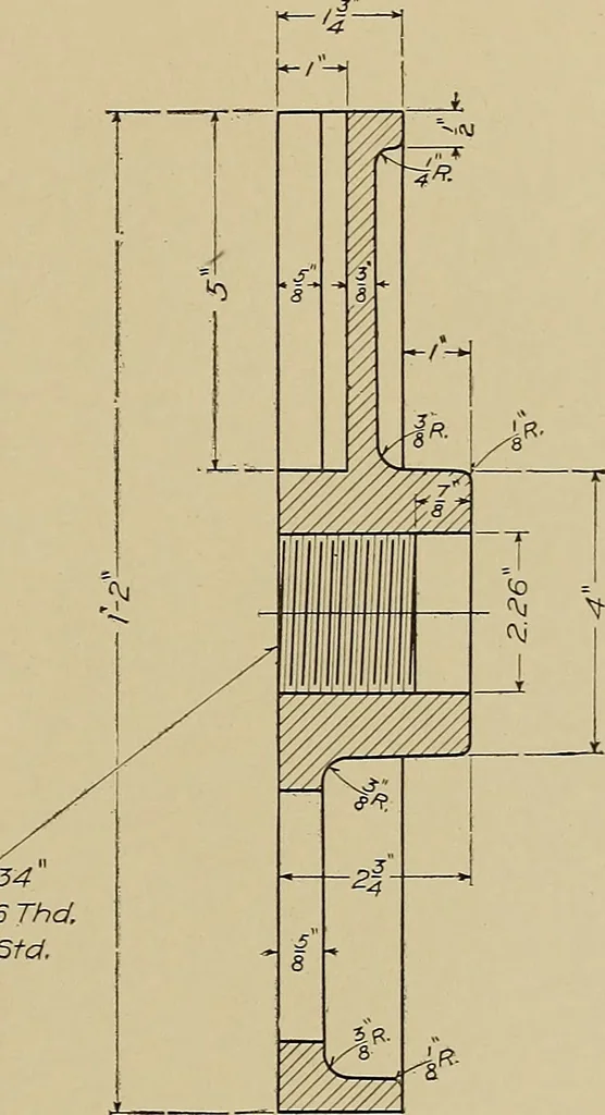 An illustration from Mechanical drawing for industrial and high schools, 1917, leaf 56