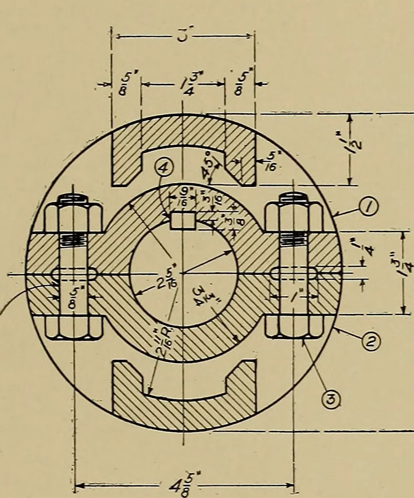 An illustration from Mechanical drawing for industrial and high schools, 1917, leaf 62