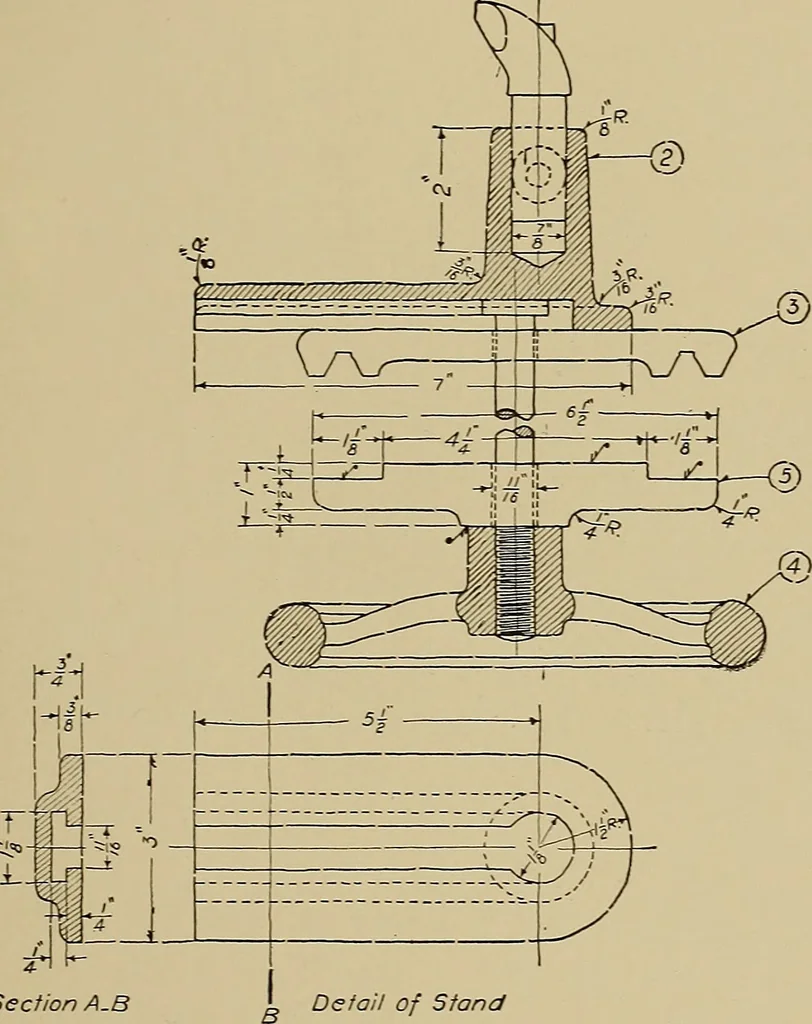 An illustration from Mechanical drawing for industrial and high schools, 1917, leaf 78
