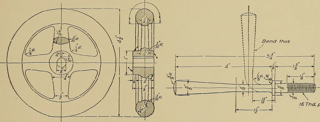 An illustration from Mechanical drawing for industrial and high schools, 1917, leaf 80