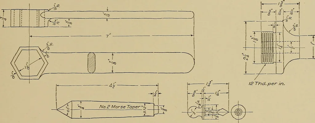 An illustration from Mechanical drawing for industrial and high schools, 1917, leaf 82