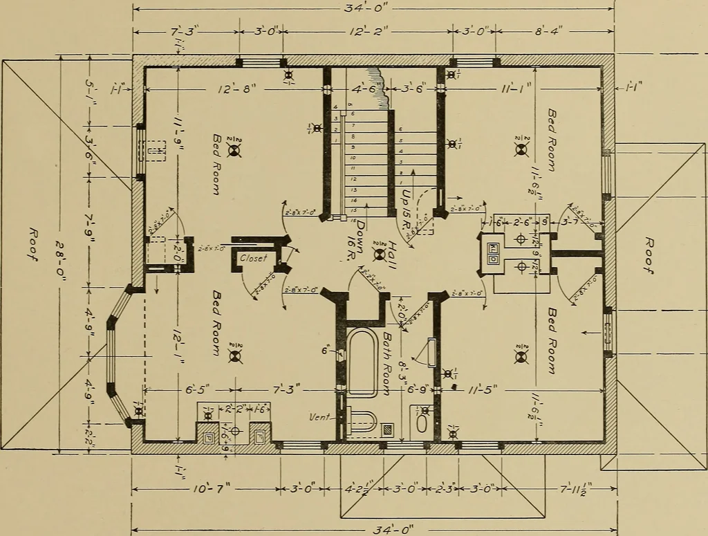 An illustration from Mechanical drawing for industrial and high schools, 1917, leaf 92