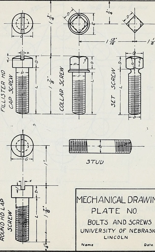 An illustration from Mechanical drawing copy plates, 1918, leaf 12